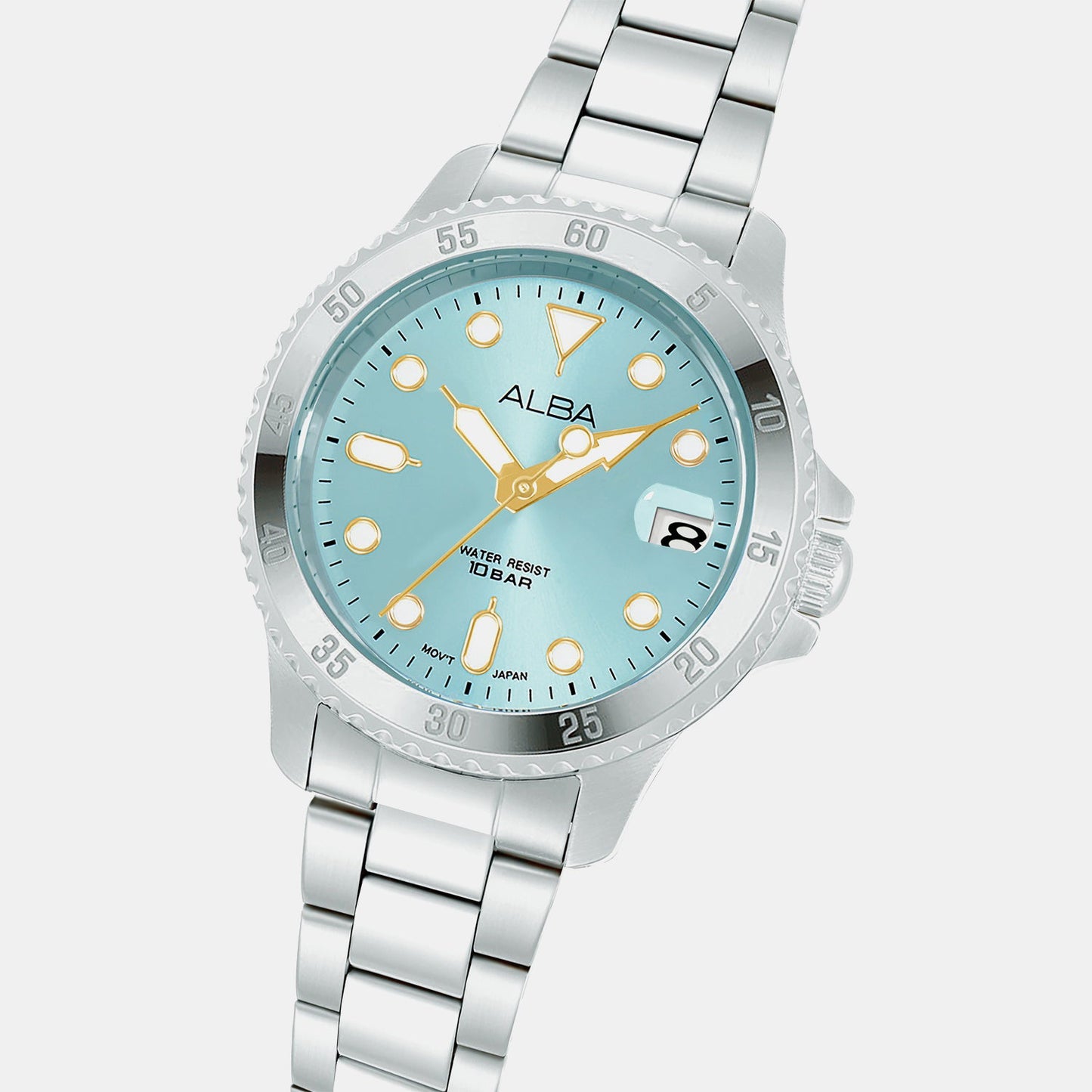 Active Women Quartz Blue Dial Analog Stainless Steel Watch AG8Q41X1