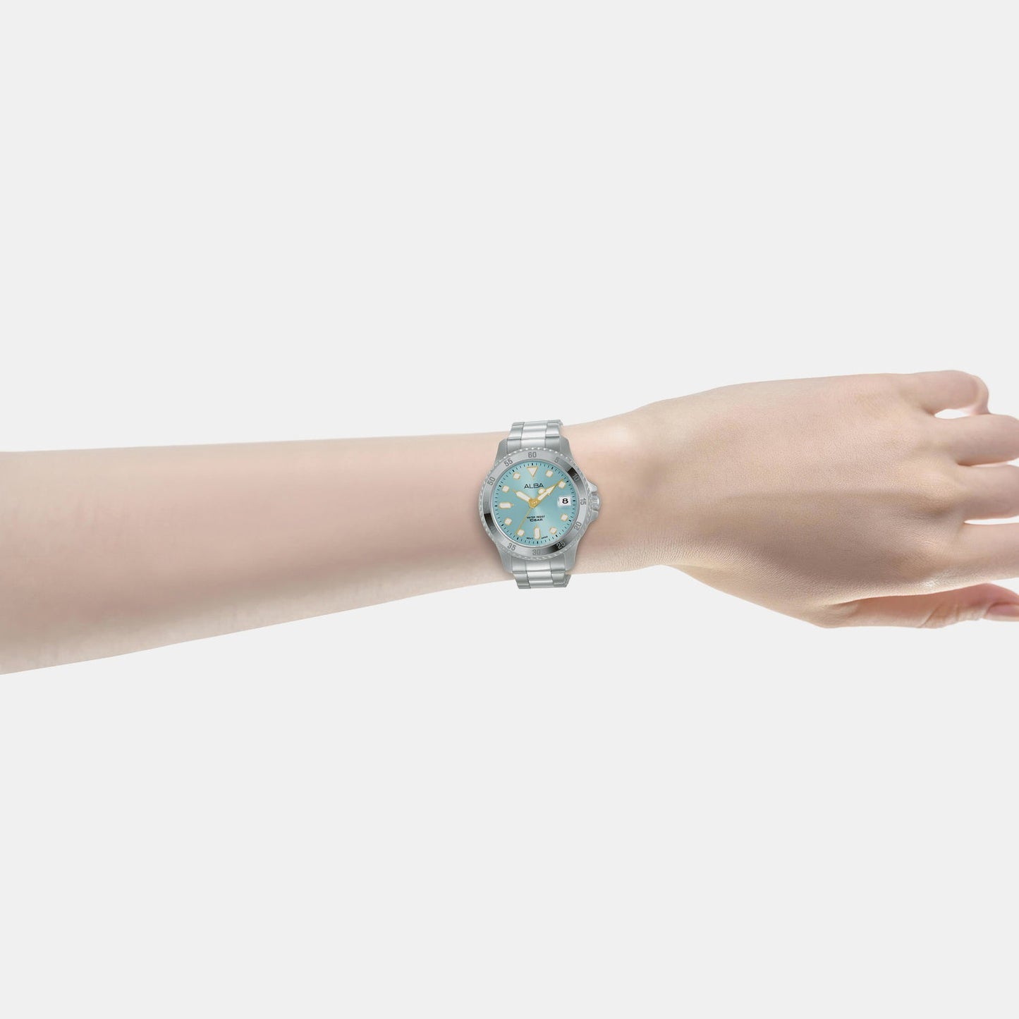 Active Women Quartz Blue Dial Analog Stainless Steel Watch AG8Q41X1