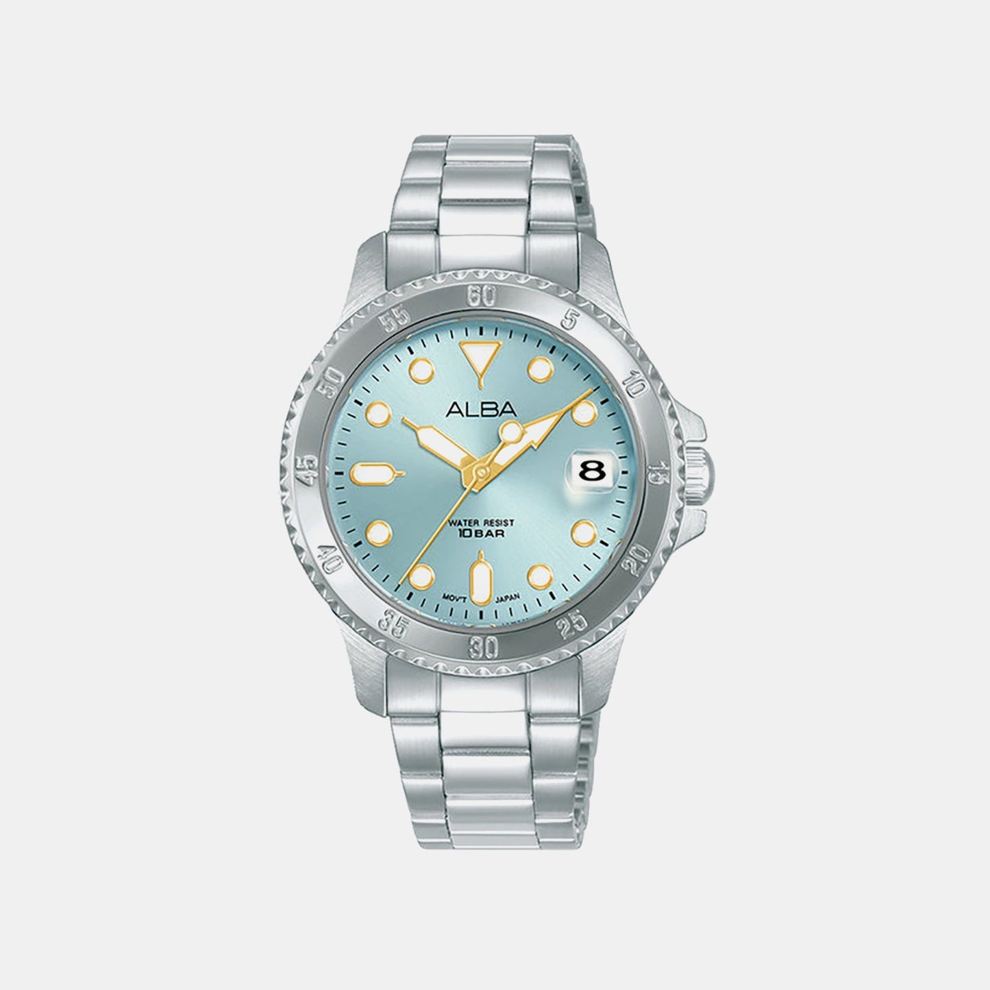 Active Women Quartz Blue Dial Analog Stainless Steel Watch AG8Q41X1