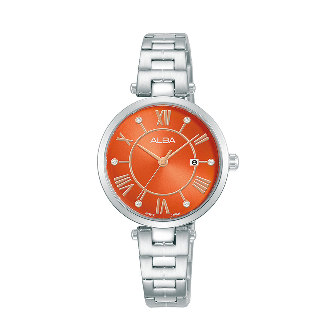 AH7AN9X1 Bright Orange Dial Ladies Watch