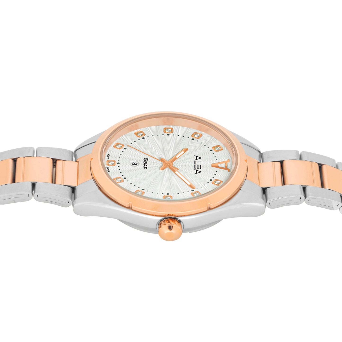 AH7BP6X1 White Ripple Ladies Watch