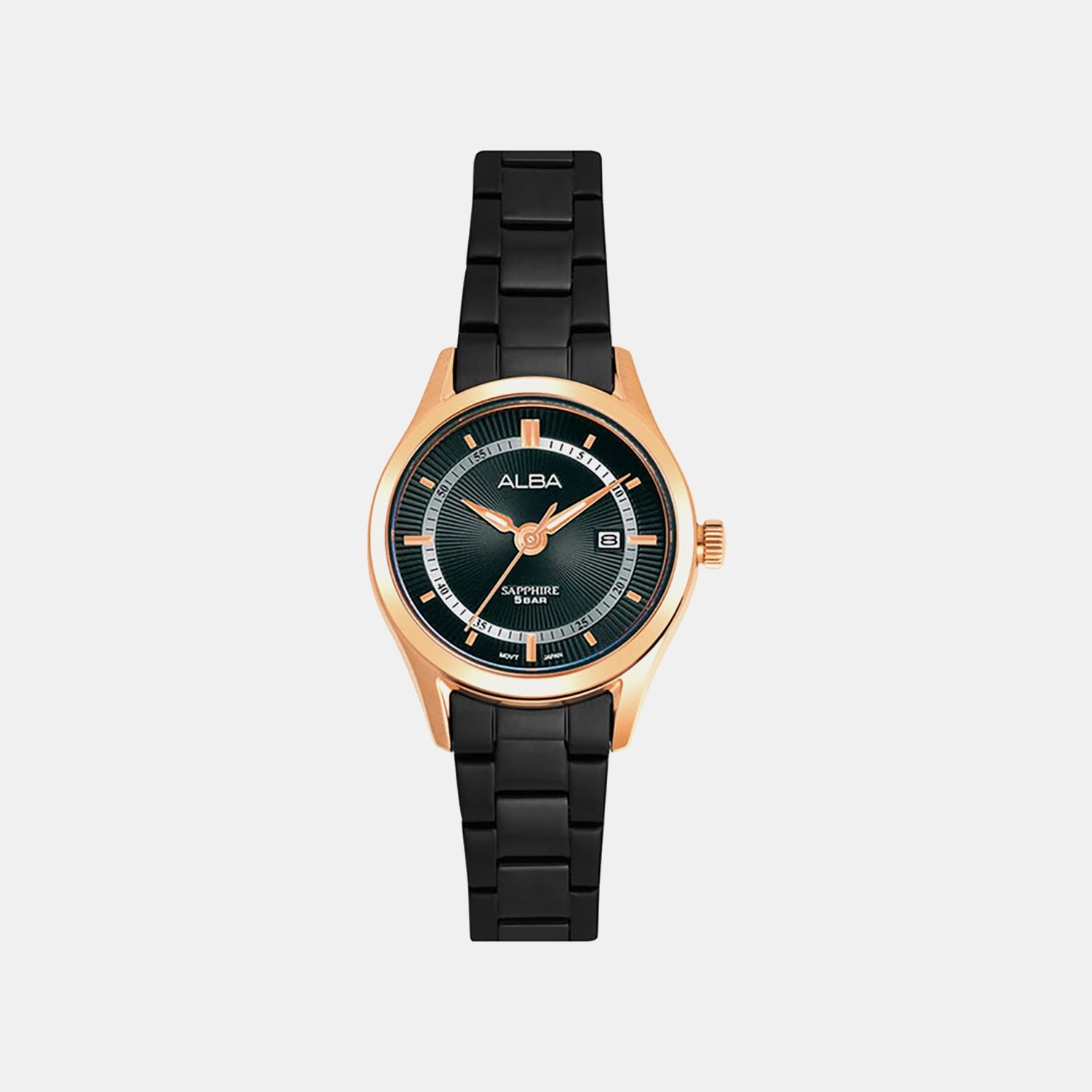 Women Quartz Black Dial Analog Stainless Steel Watch AH7BP8X1