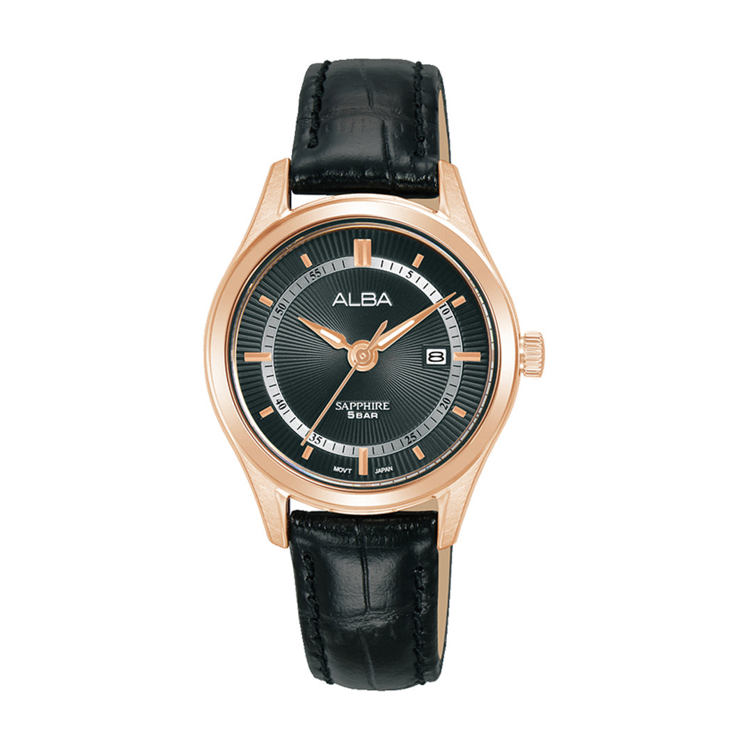 AH7BR0X1 Rose Gold Midnight Black Ladies Watch