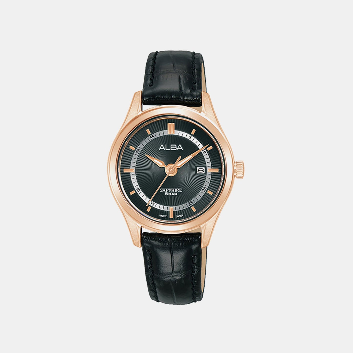 Prestige Women Quartz Black Dial Analog Leather Watch AH7BR0X1