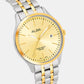 Gleaming Women Quartz Gold Dial Analog Stainless Steel Watch AH7CE8X1