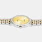 Gleaming Women Quartz Gold Dial Analog Stainless Steel Watch AH7CE8X1