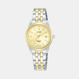 Gleaming Women Quartz Gold Dial Analog Stainless Steel Watch AH7CE8X1
