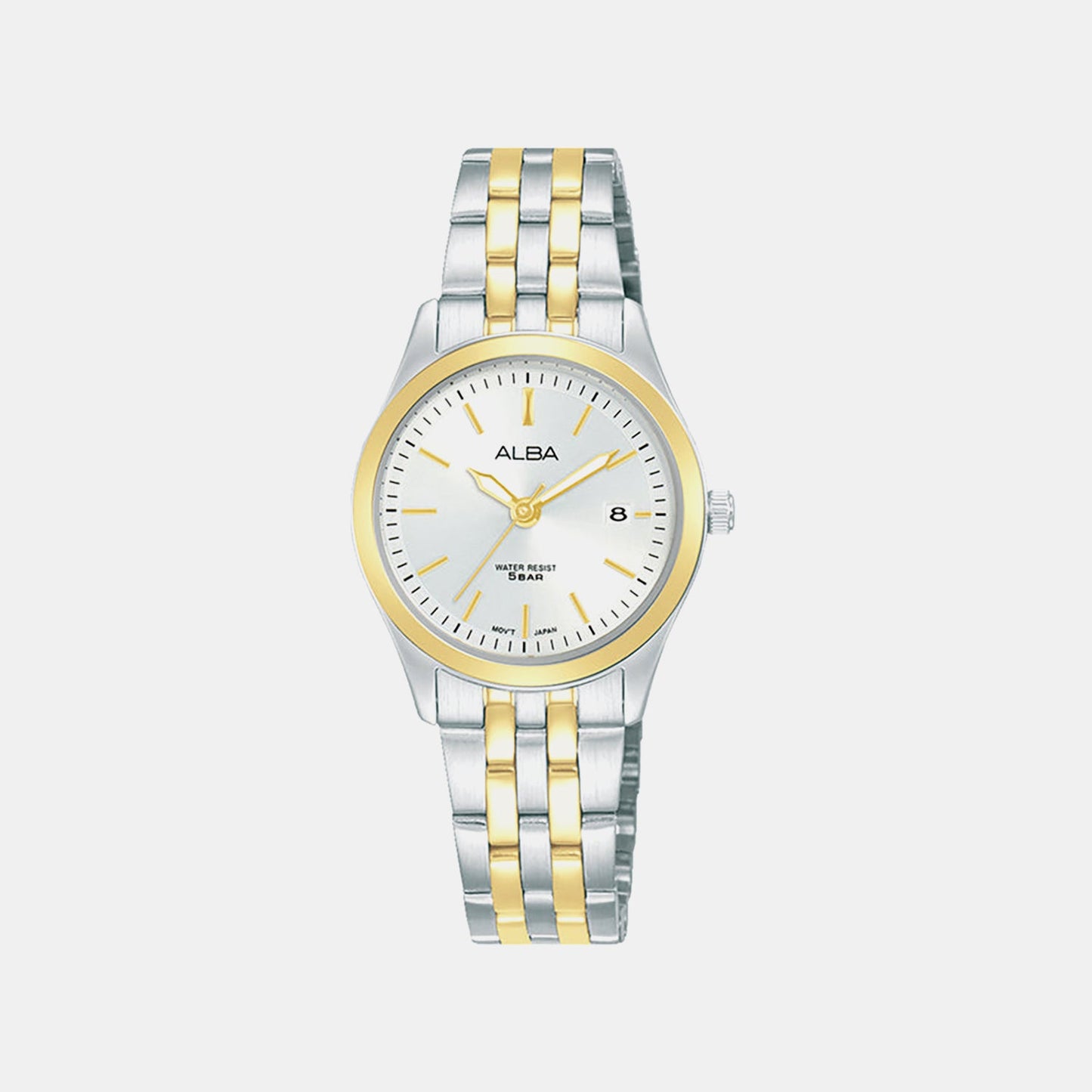 Women Quartz Silver Dial Analog Stainless Steel Watch AH7CF0X1