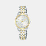 Women Quartz Silver Dial Analog Stainless Steel Watch AH7CF0X1