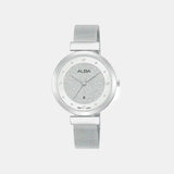 Men Quartz Silver Dial Analog Mesh Watch AH7CG9X1