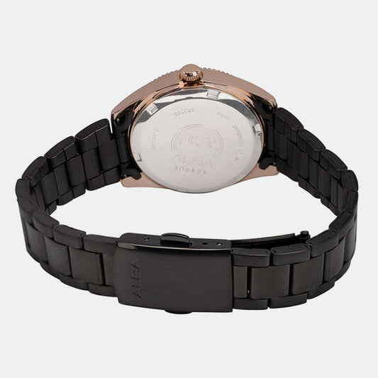 Women Quartz Black Dial Analog Stainless Steel Watch AH7CW4X1
