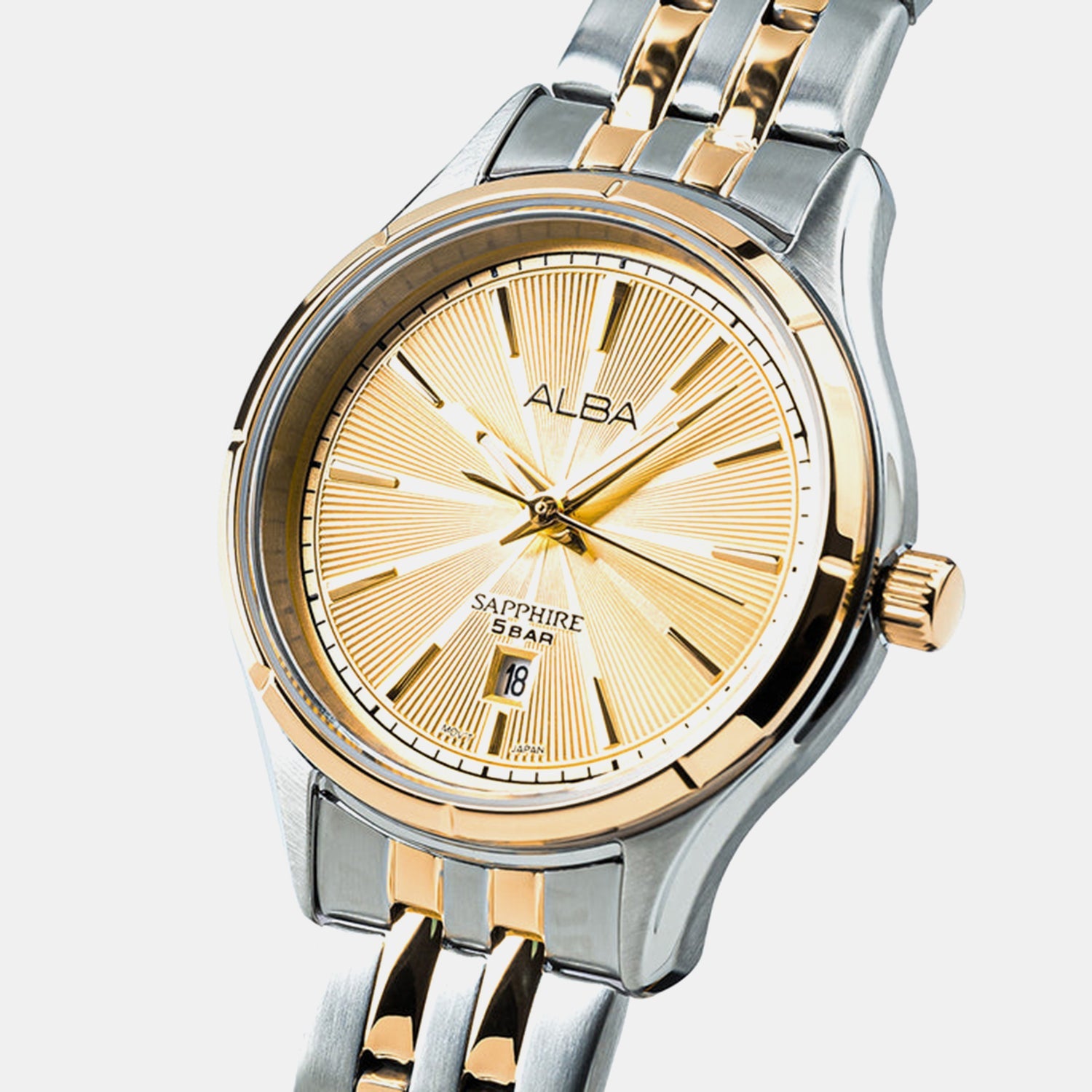 Prestige Women Quartz Gold Dial Analog Stainless Steel Watch AH7CY2X1