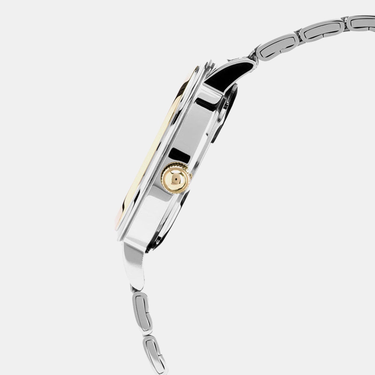 Fashion Women Quartz Champagne Dial Analog Stainless Steel Watch AH7EA4X1