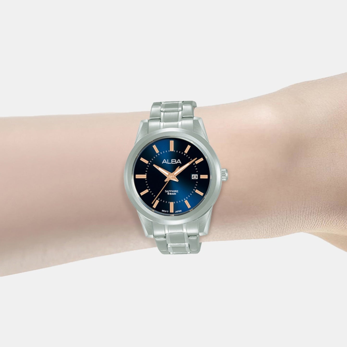 Prestige Women Quartz Blue Dial Analog Stainless Steel Watch AH7EE9X1