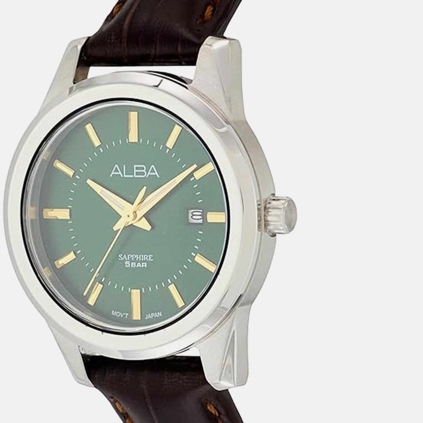 Prestige Women Quartz Green Dial Analog Leather Watch AH7EF5X1