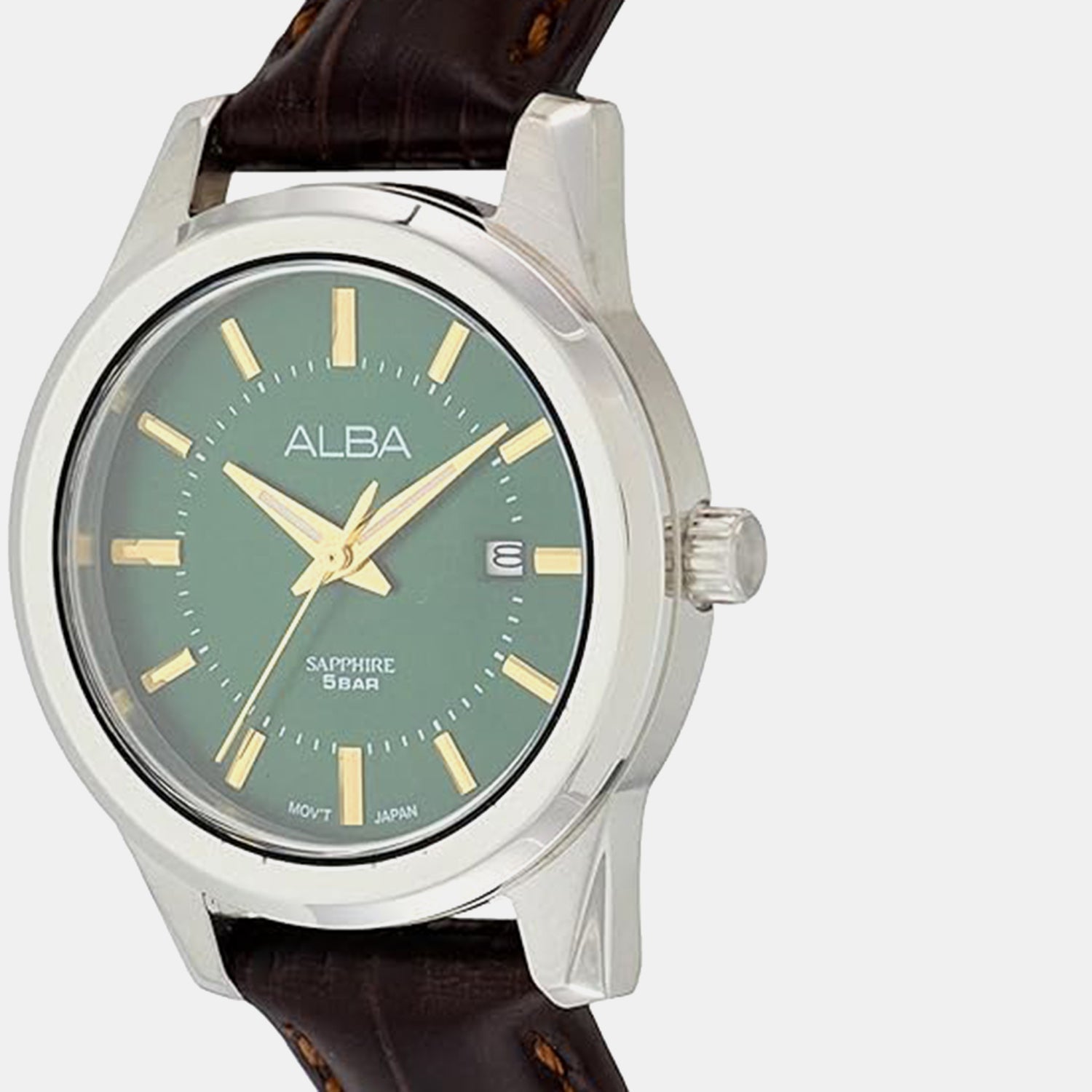 Prestige Women Quartz Green Dial Analog Leather Watch AH7EF5X1