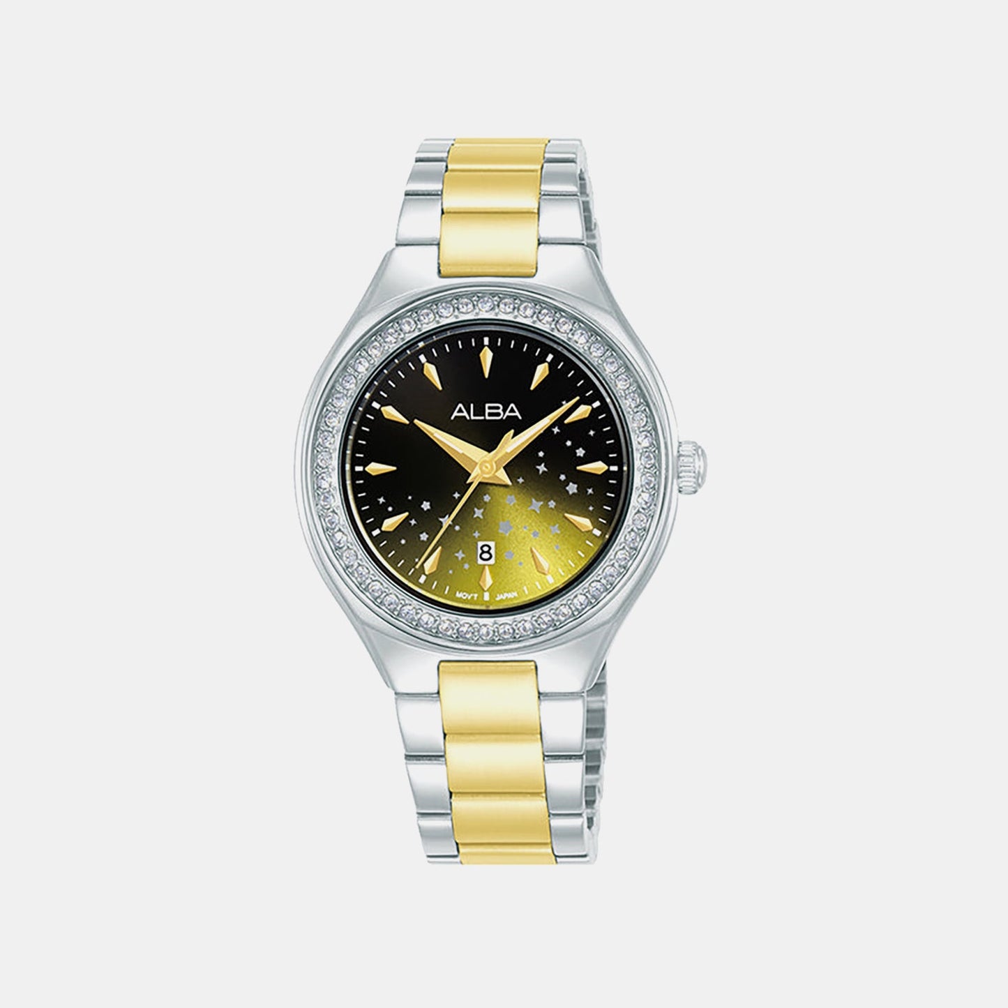 Fashion Women Quartz Multicolour Dial Analog Stainless Steel Watch AH7ET7X1