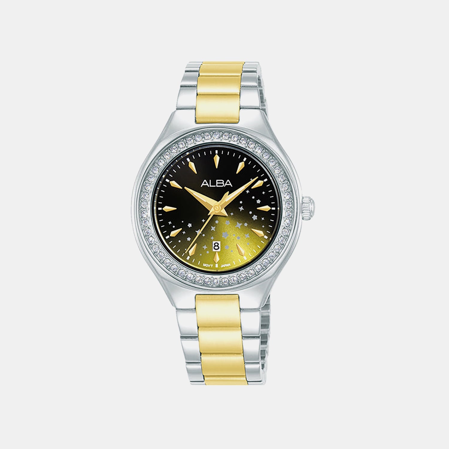 Fashion Women Quartz Multicolour Dial Analog Stainless Steel Watch AH7ET7X1