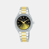 Fashion Women Quartz Multicolour Dial Analog Stainless Steel Watch AH7ET7X1