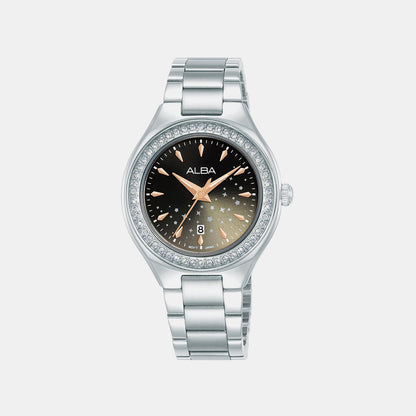 Fashion Women Quartz Multicolour Dial Analog Stainless Steel Watch AH7ET9X1