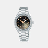 Fashion Women Quartz Multicolour Dial Analog Stainless Steel Watch AH7ET9X1