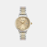 Women Quartz Champagne Dial Analog Stainless Steel Watch AH7EX4X1
