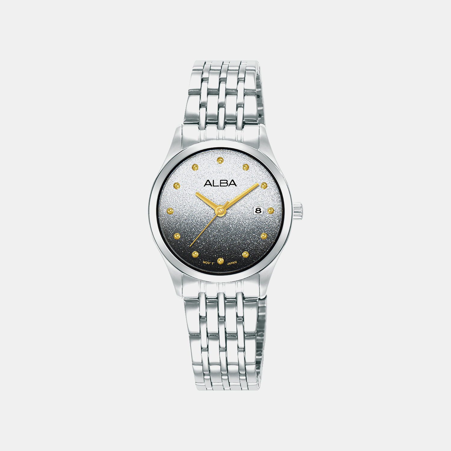 Women Quartz Black Dial Analog Stainless Steel Watch AH7EZ1X1