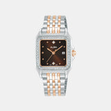 Fashion Women Quartz Brown Dial Analog Stainless Steel Watch AH7FE5X1