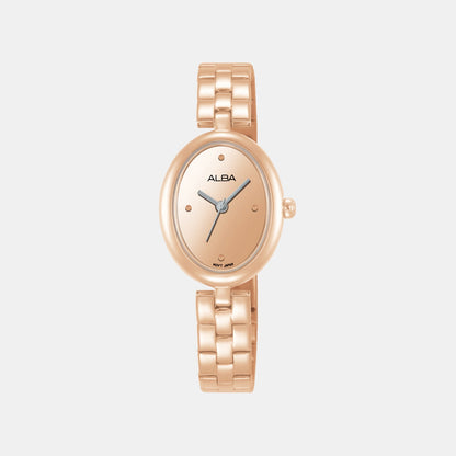 Fashion Women Quartz Gold Dial Analog Stainless Steel Watch AH8916X1