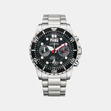 Men Quartz Black Dial Chronograph Stainless Steel Watch AI7000-83E
