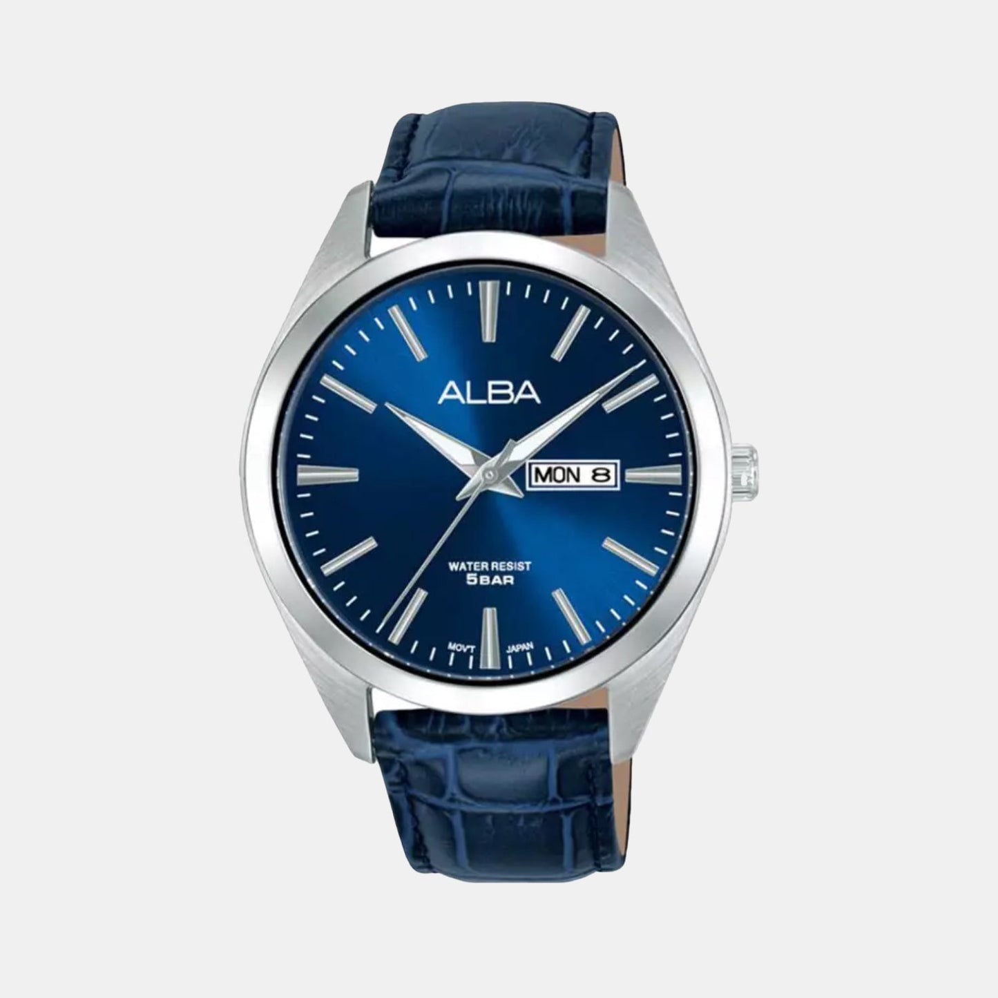 Prestige Men Quartz Blue Dial Analog Leather Watch AJ6215X1