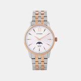 Men Quartz Silver Dial Analog Stainless Steel Watch AK5006-58A