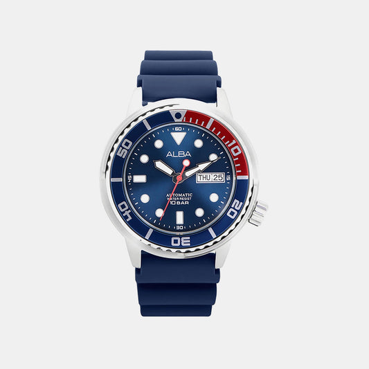 Fashion Men Automatic Blue Dial Analog Silicone Watch AL4251X1