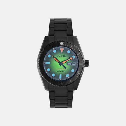 Women Automatic Green Dial Analog Stainless Steel Watch AL4285X1