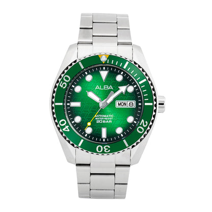 AL4437X1 Green Dial with White Metal Strap Automatic Watch