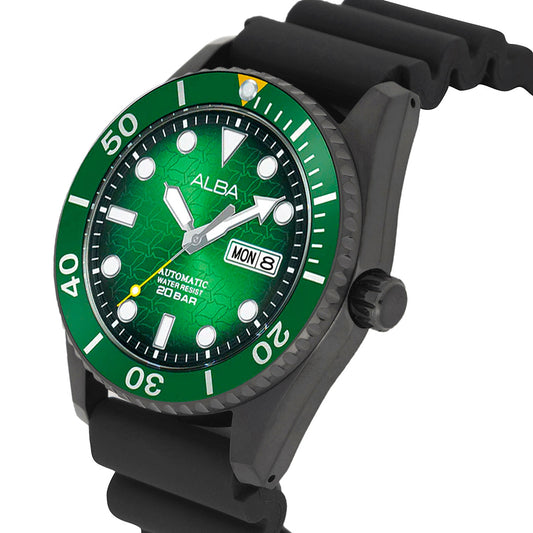 AL4439X1 Green Dial With Black Silicone Strap Automatic Watch