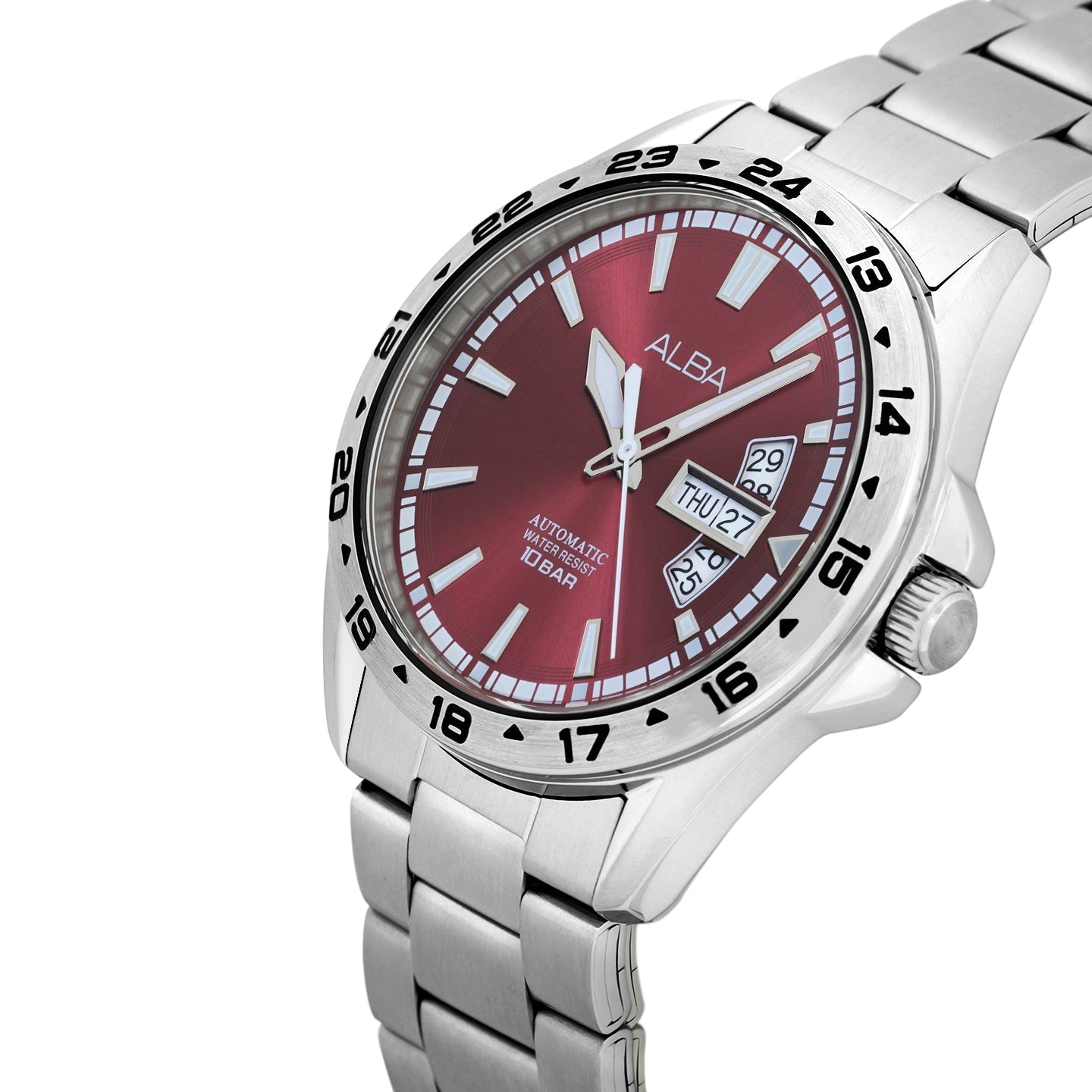 AL4477X1 Red Dial With Metal Strap Automatic Watch