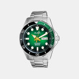 Men Automatic Green Dial Analog Stainless Steel Watch AL4537X1