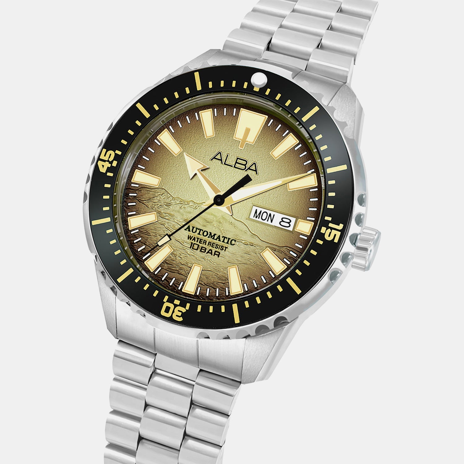 Mechanical Men Automatic Gold Dial Analog Stainless Steel Watch AL4733X1