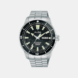 Mechanical Men Automatic Black Dial Analog Stainless Steel Watch AL4743X1