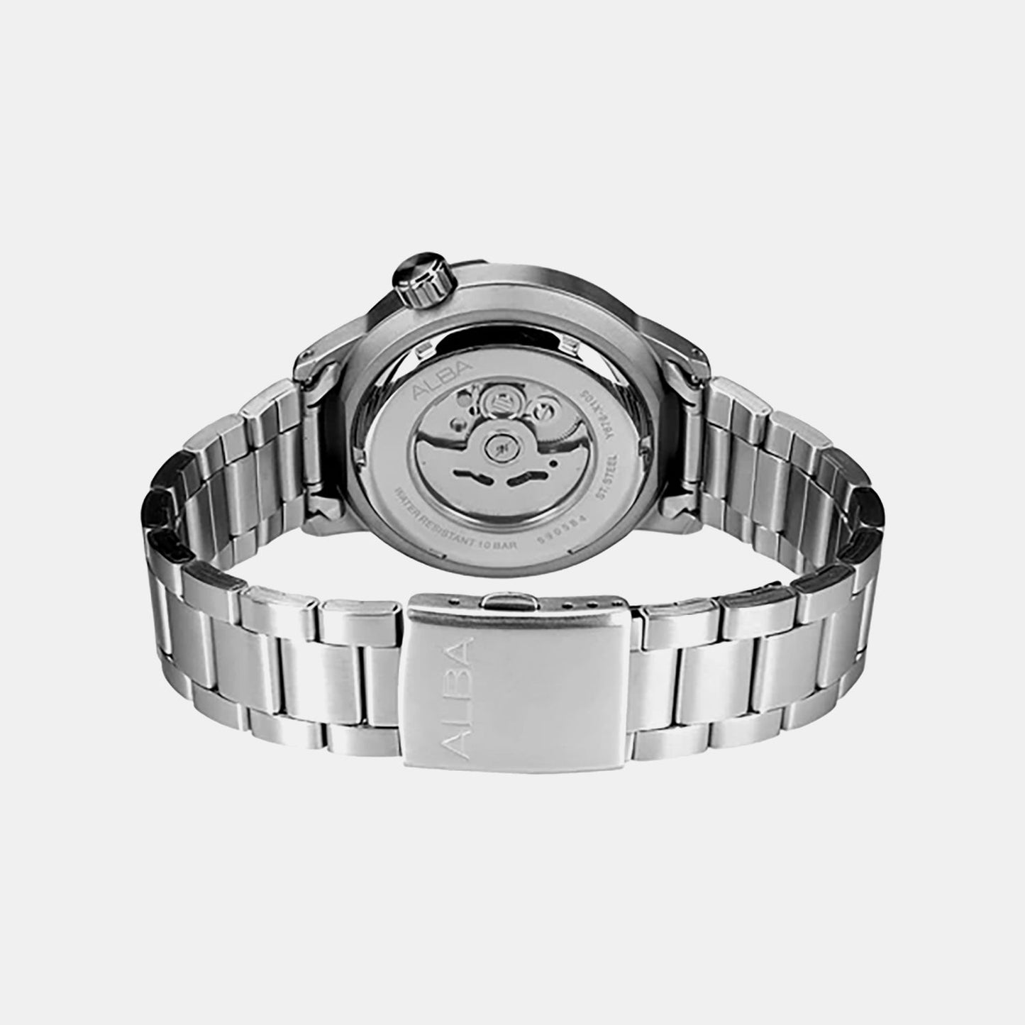 Men Automatic Blue Dial Analog Stainless Steel Watch AL4779X2