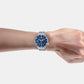 Men Automatic Blue Dial Analog Stainless Steel Watch AL4779X2