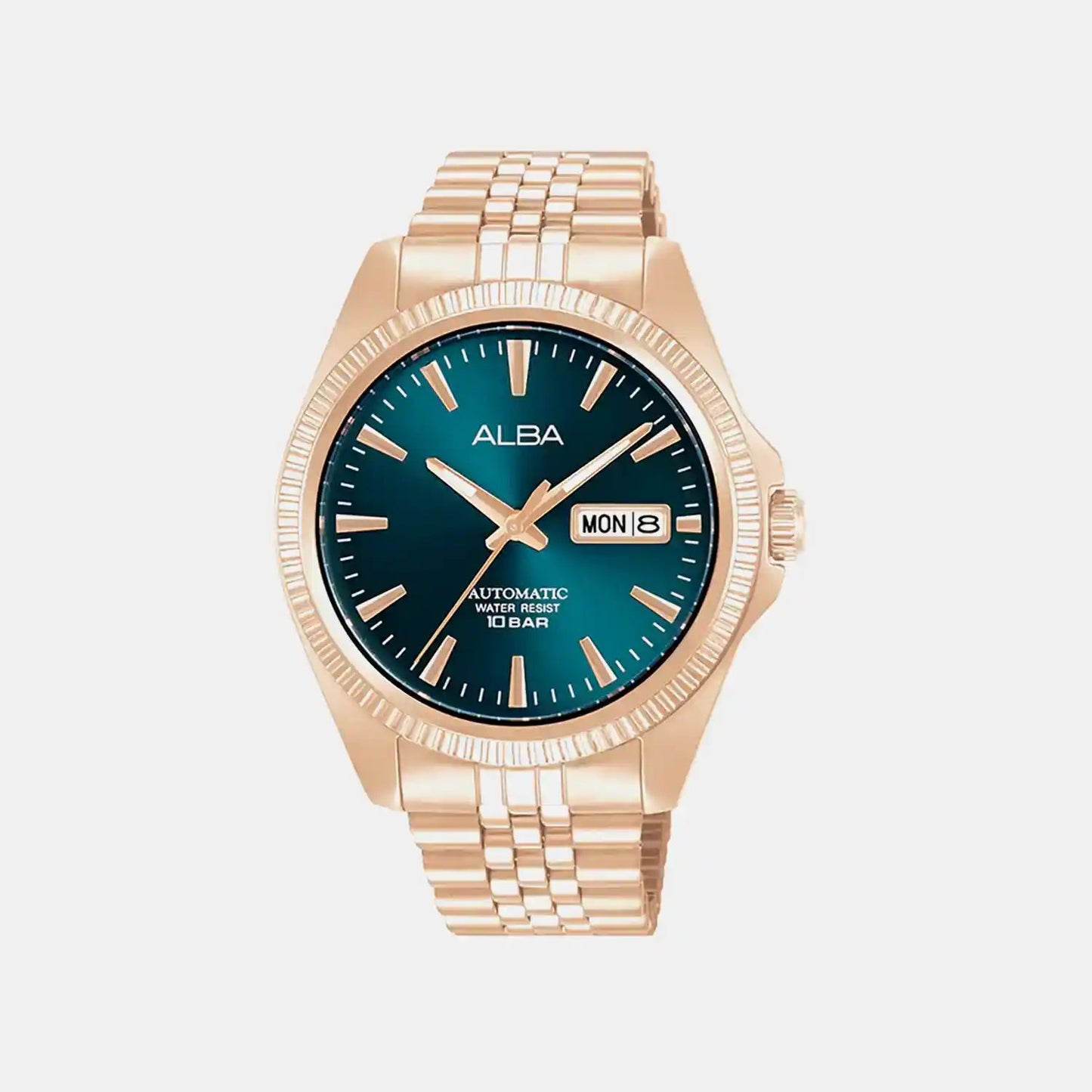 Men Automatic Blue Dial Analog Stainless Steel Watch AL4780X1