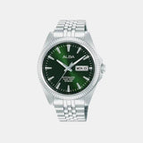 Men Automatic Green Dial Analog Stainless Steel Watch AL4785X1