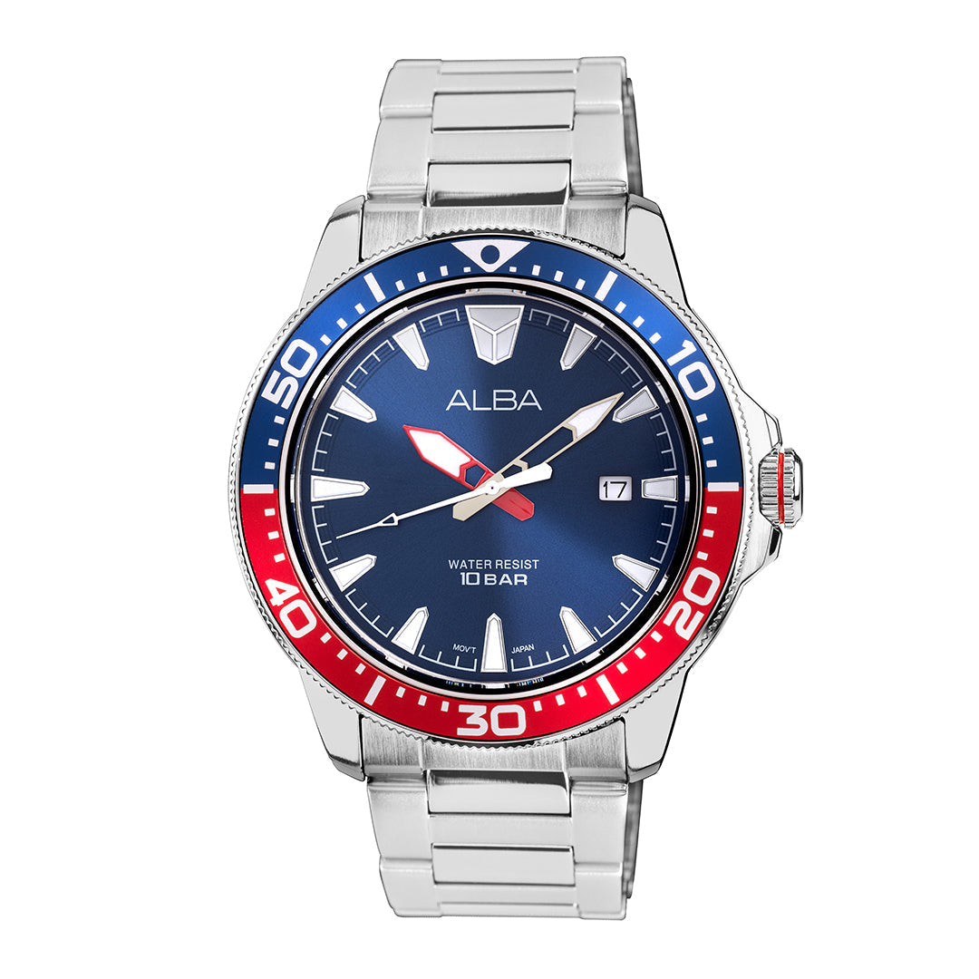 AS9T97X1 Blue & Red Dial Quartz Watch