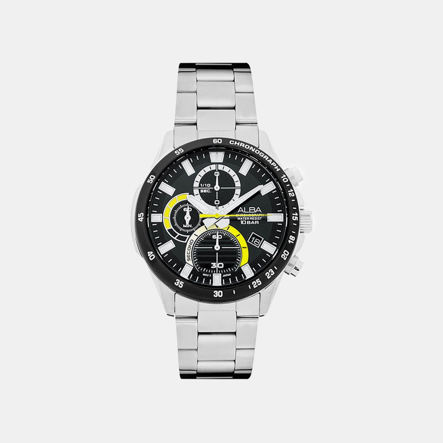 Active Men Quartz Black Dial Chronograph Stainless Steel Watch AM3963X1