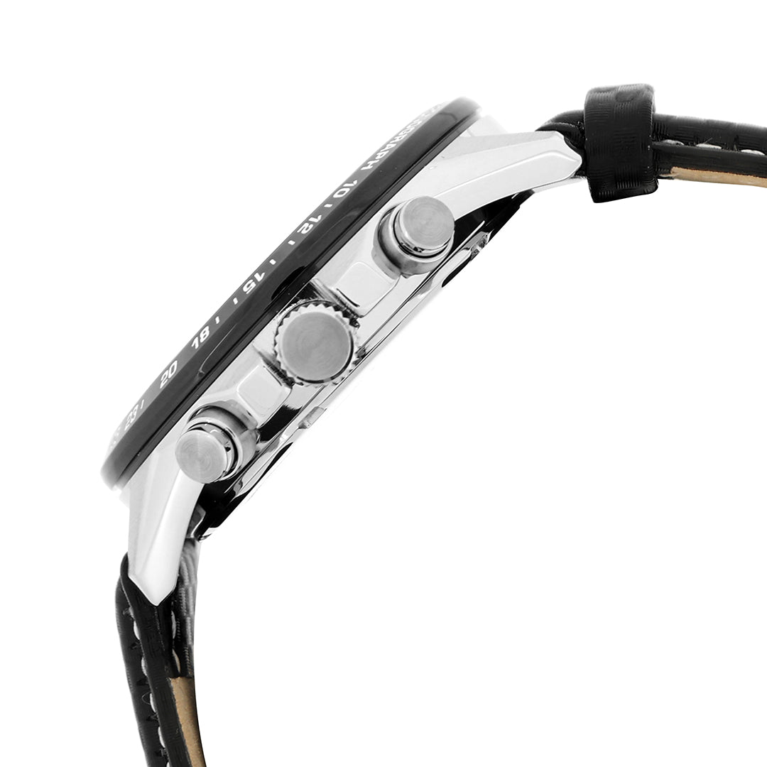 AM3975X1 Black Chronograph With Black Leather Strap