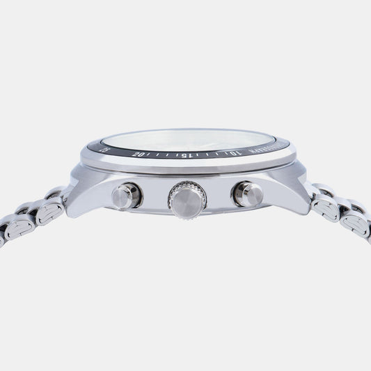 Active Men Quartz Silver Dial Chronograph Stainless Steel Watch AM3A35X1