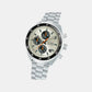 Retro Racer Men Quartz Beige Dial Chronograph Stainless Steel Watch AM3A41X1