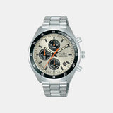Retro Racer Men Quartz Beige Dial Chronograph Stainless Steel Watch AM3A41X1
